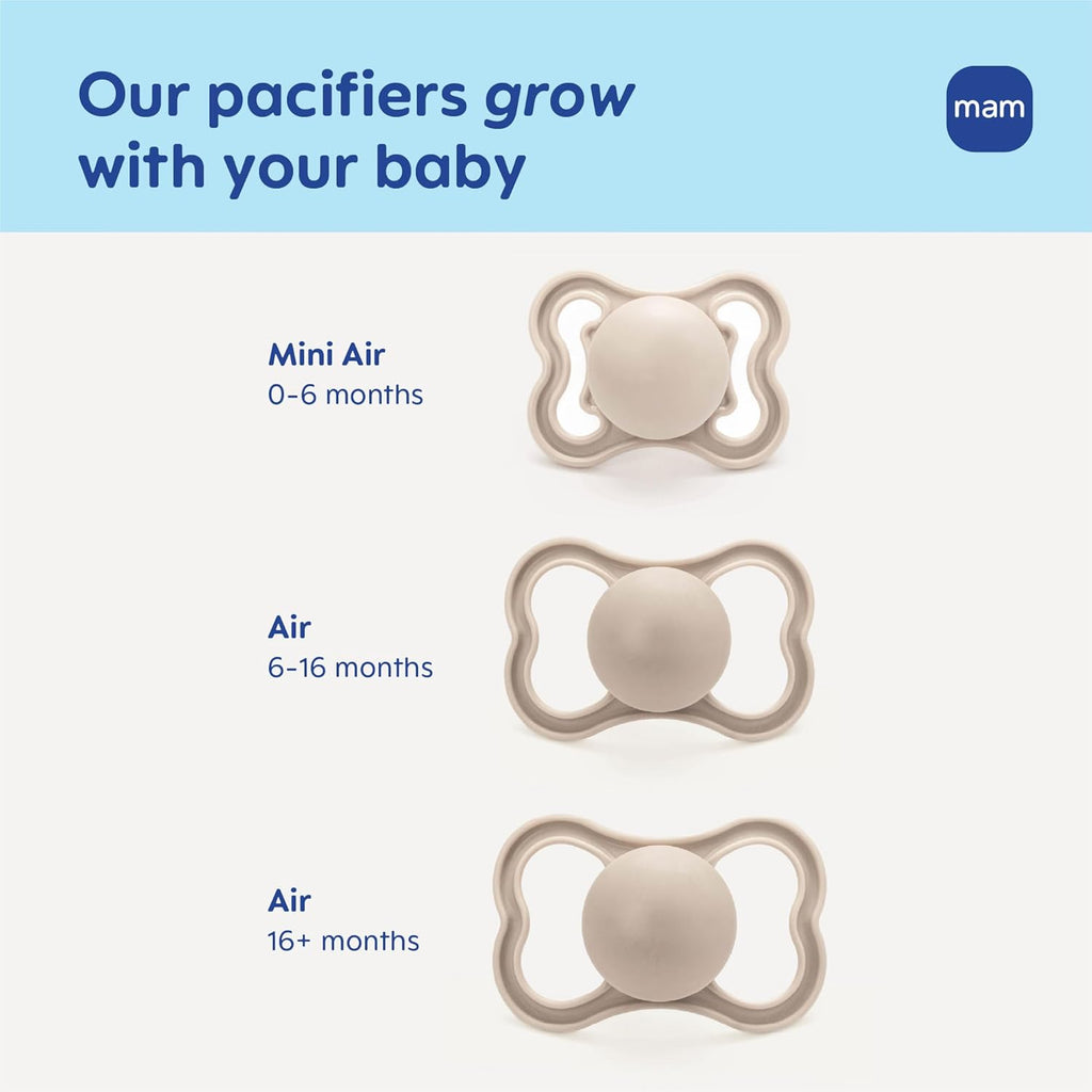 MAM Air Pacifier - Extra Air Flow for Sensitive Skin, Glows in The Dark | BPA-Free Silicone, 4 Count