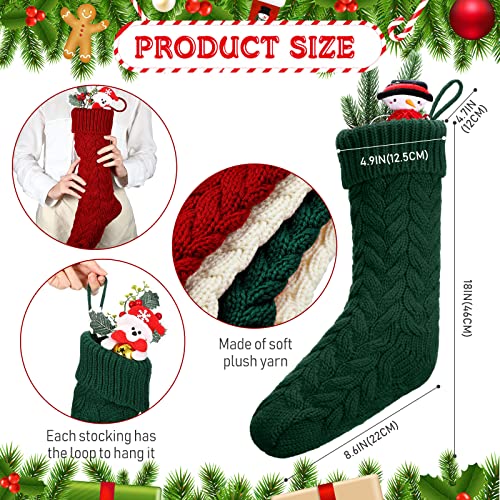 Christmas Stocking Bulk Set 18 Inch with Variations Burgundy Green Ivory