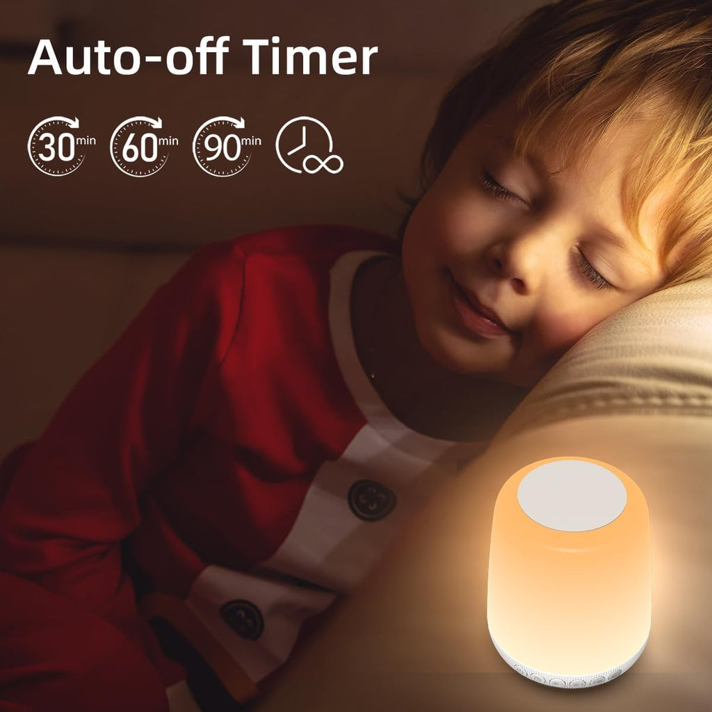 Skiennix LED Touch Night Light - Dimmable with 20 Brightness Levels & 4 Timers | Rechargeable for Bedroom & Nursery
