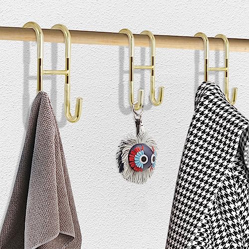 Hitefu Gold Shower Door Hooks – 2 Pack Frameless Glass Door Towel Hanger