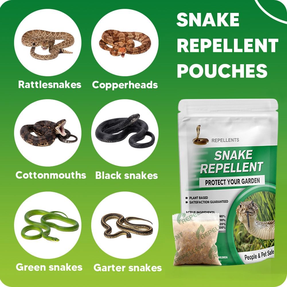 Skiennix Snake Repellent - Effective Outdoor Deterrent for Yard & Garden | Covers 120 Sq Ft, Lasts 60 Days, 8 Packs