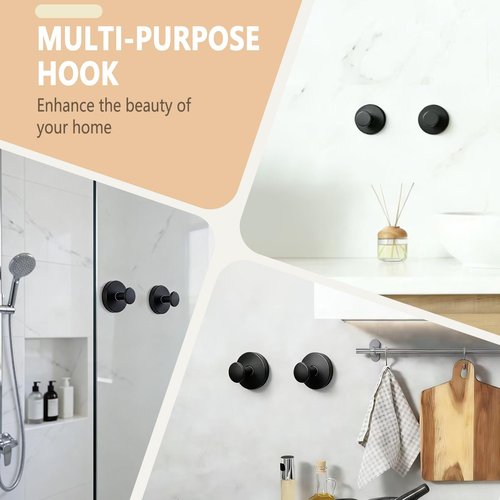 HiOKOU Wreath Hangers for Front Door Metal Suction Cup Hooks 2 Pack Removable Towel Hooks for Bathrooms Cup Hooks for Glass Window