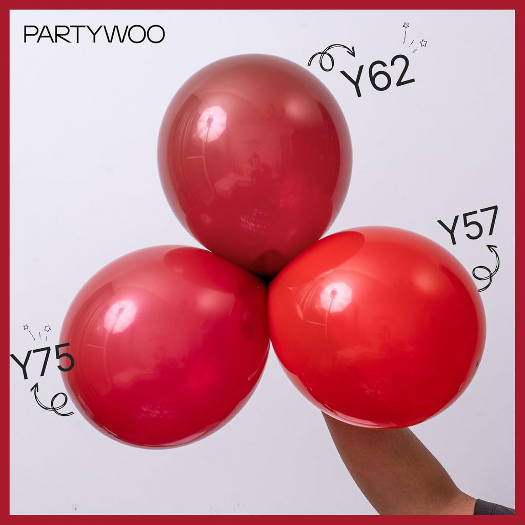 PartyWoo Burgundy Balloons - 100pcs 12 Inch Dark Chestnut Red for Graduation & Events