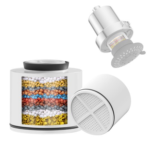 2 Pcs Shower Head Filter Replacement Cartridge for HOPOPRO Filtered Fixed Shower Heads: B0FCFFG8V9, B0FM2TWFGJ, B0FM342LZ2 Remove Chlorine, Heavy Metals for Better Skin & Hair