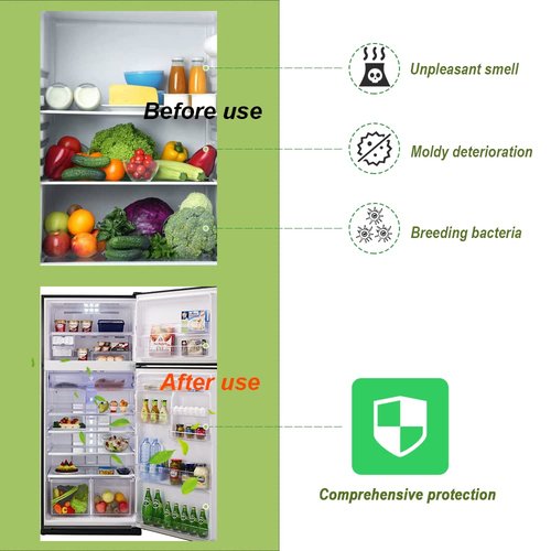 2Packs Fonday Refrigerator Deodorizer Odor Eliminator for Fridges Freezers Coolers Lunch Boxes Bamboo Charcoal More Effective Than Baking Soda