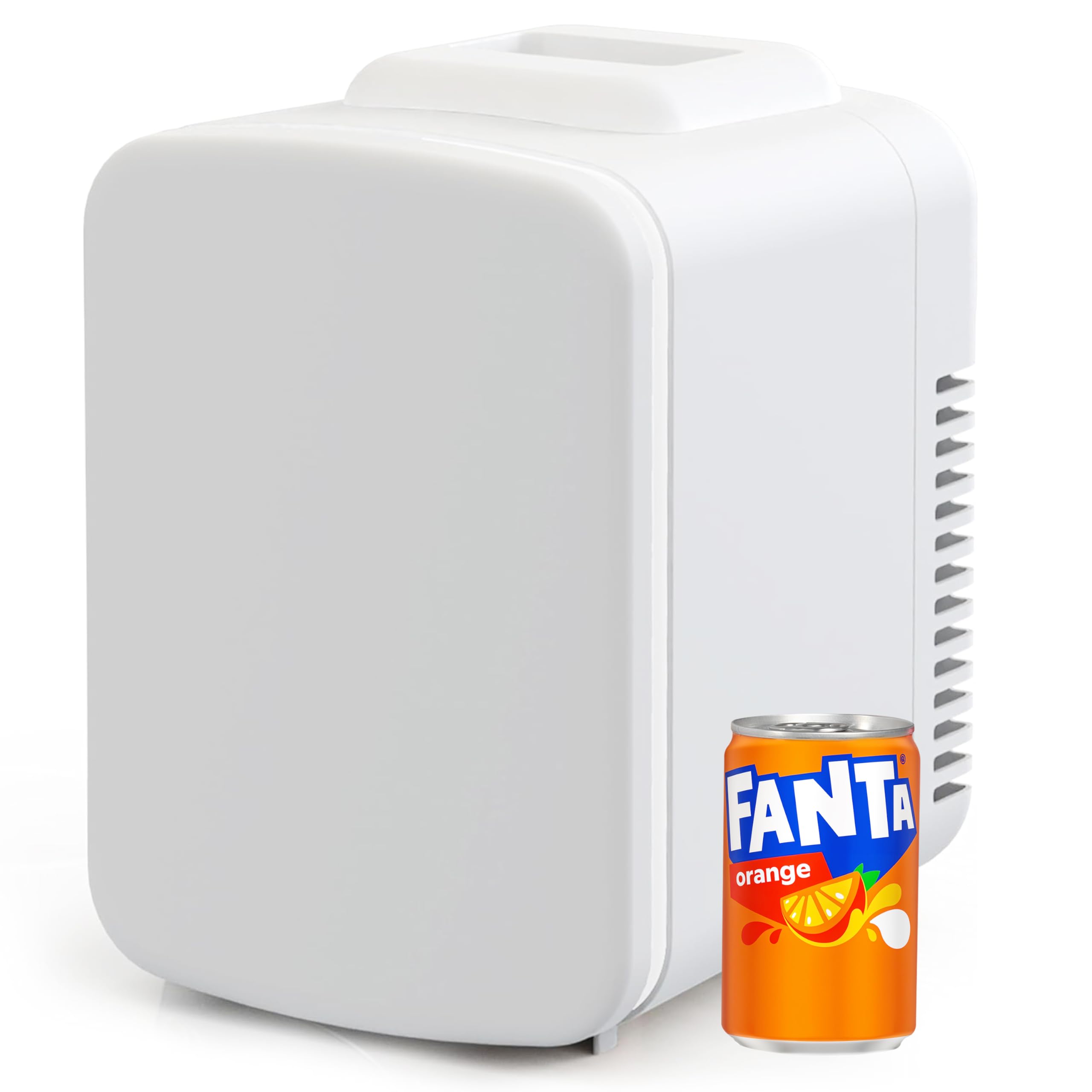 Simple Deluxe 4L/6 Can Portable Mini Fridge, Cooler & Warmer Freon-Free Small Refrigerator, for Skincare, Beverage, Food, Cosmetics, for Bedroom, Office, Dorm, White