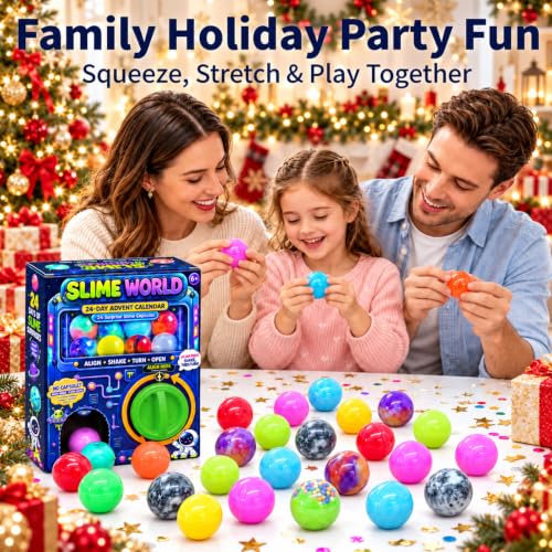 Kids Slime Advent Calendar 2026 - 24 Surprises for Christmas Countdown, Sensory & Stress Relief Toy