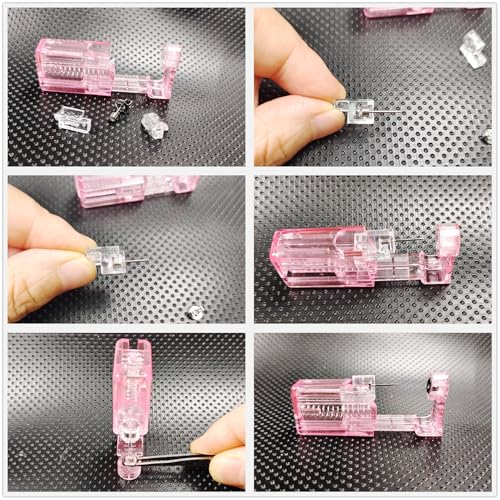 Self Ear Piercing Kit 2 Pack Disposable Piercing Gun with Cubic Zirconia