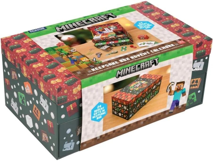 Paladone Minecraft Keepsake Box Advent Calendar - 24 Days of Gifts & Surprises for Gamers | Official Holiday Countdown