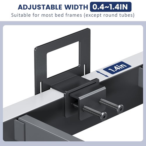 YIADDTION Non Slip Mattress Gaskets for Metal Bed Frame, Mattress Holder in Place Gripper, Adjustable Mattress Retainer Bar, Keep Mattress from Sliding Gripper, 4 PCS, Black