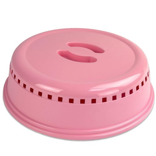 Crisp Pink Microwave Splatter Cover for Food, Plates & More - Splatter-Proof Lid & Accessories - Durable, Easy-Clean Dish Cover for Microwave Oven