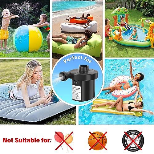 KAR4KLEANER Electric Air Pump for Inflatables - 110V AC/12V DC with 3 Nozzles