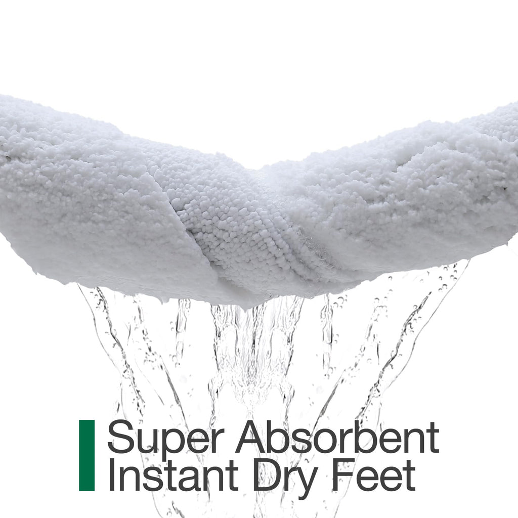 LUMI Ultra Soft Bathroom Rugs Non Slip with Rubber Backing, Absorbent Washable Bath Mat Quick Dry, Upgraded Premium Microfiber Plush Carpet for Bathtub and Shower Floor, White, 16x24