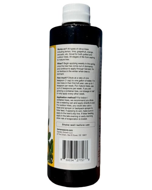 Farmer's Secret Citrus Tree Booster Fertilizer - Super Concentrated Formula for All Citrus Trees | 8oz