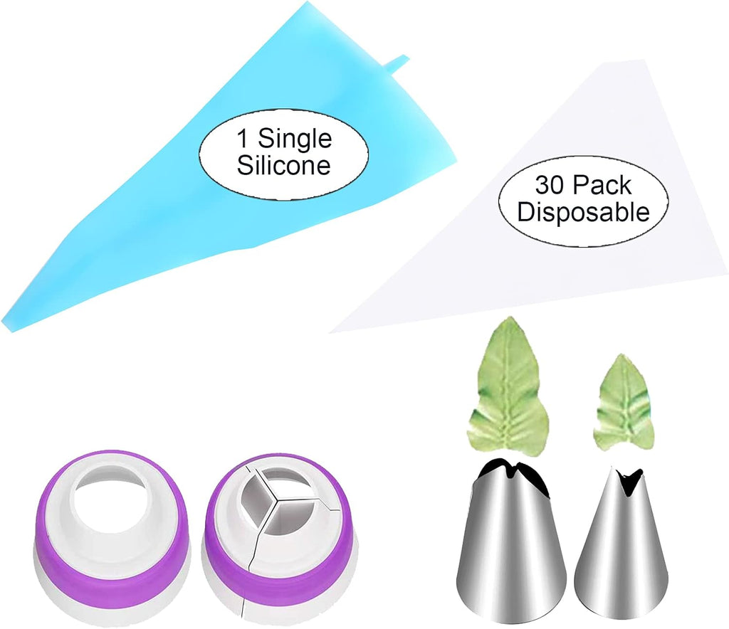 YLYL 47-Piece Russian Piping Tips Set - 12 Flower Frosting Nozzles & Baking Supplies for Cake Decorating
