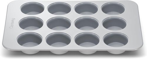 Caraway Non-Stick Ceramic Muffin Pan - 12-Cup Design with Naturally Slick Coating - Non-Toxic & PTFE Free - Ideal for Cupcakes & Muffins - Gray