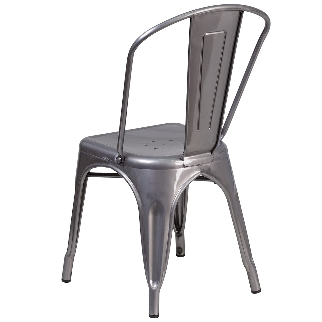 Flash Furniture Lincoln Clear Coated Metal Indoor Stackable Chair