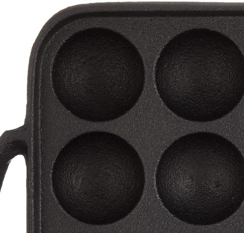 IPPINKA Japanese Cast Iron Takoyaki Grill Pan, 16 Holes, Made in Japan, Compatible with Gas Stoves and Induction Safe