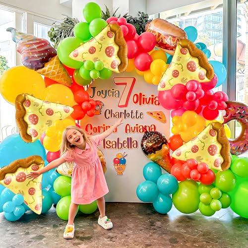23-Inch Pizza Slice Foil Balloons - Set of 6 for Parties