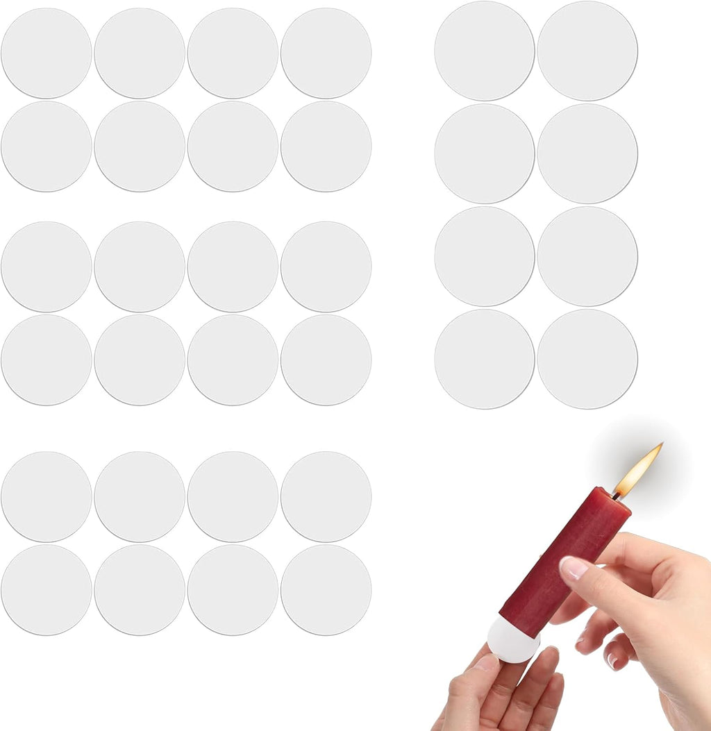 Skiennix 32Pcs Candle Adhesive Grippers - Sticky Dots for Taper Candles & Holiday Decor