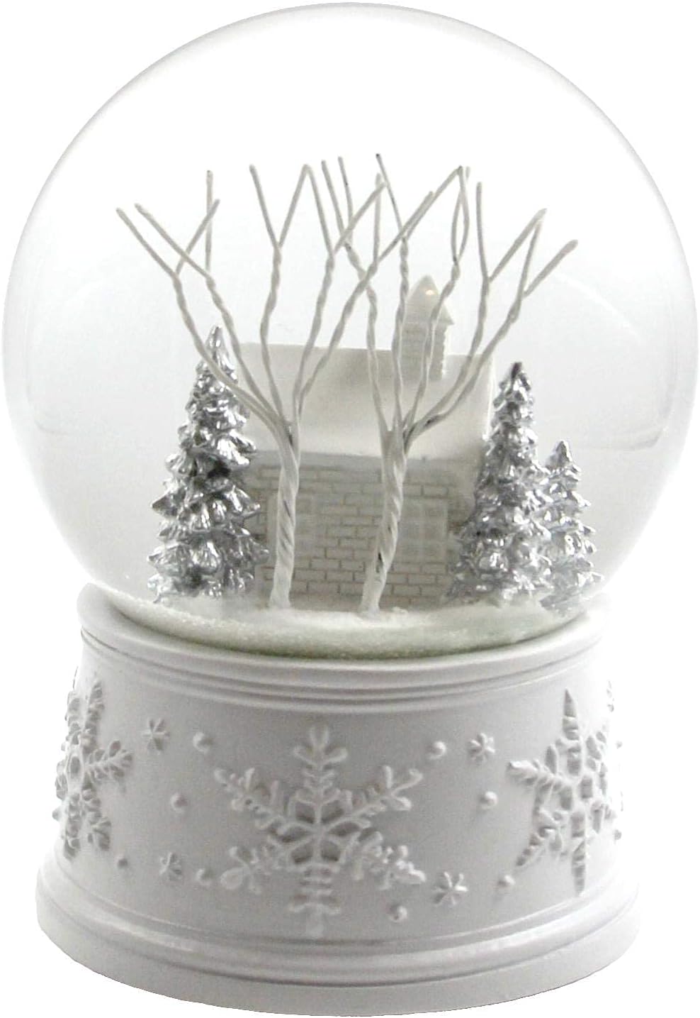 San Francisco Music Box Company - 100MM White Christmas Snow Globe - Festive Holiday Decor