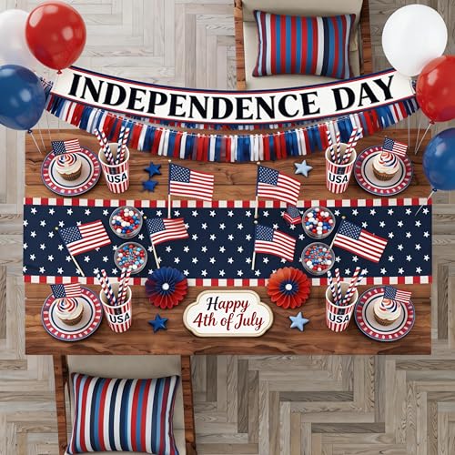 OHOME 250th Anniversary Patriotic Table Runner - USA Stars Decor