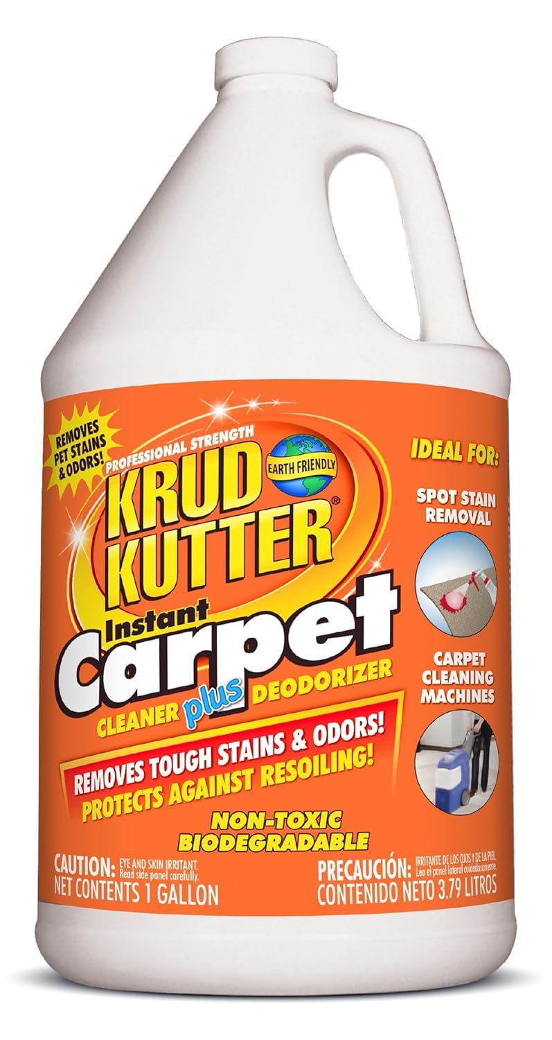 Krud Kutter CR012 Instant Carpet Cleaner/Stain Remover Plus Deodorizer, Gallon