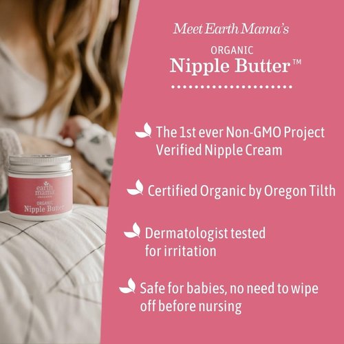 Earth Mama Organic Nipple Butter™ - Safe Nipple Cream for Breastfeeding | Non-Lanolin, 2 oz