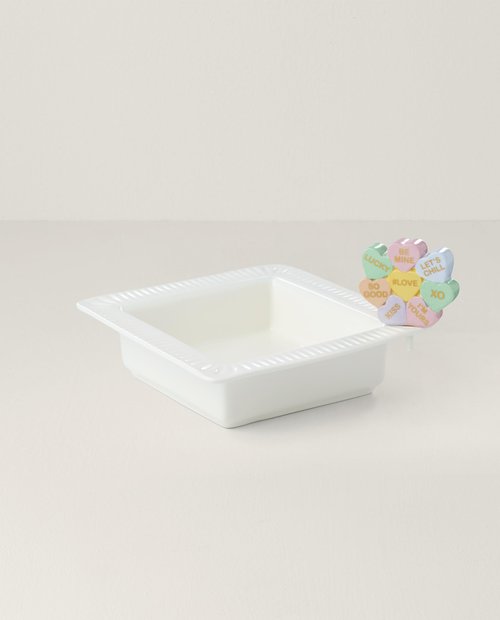 Lenox 897862 Profile Poppers Square Bowl & Heart Candy Set, Valentine's Day
