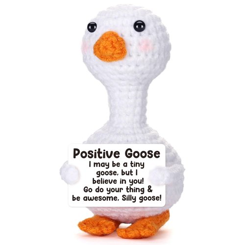 Mini Goose Easter Basket Stuffers for Teens Girls Women, Easter Gifts for Kids Birthday Graduation Gift for Her College Adult Friend Bestie Coworker Emotional Cheer Support Crochet Positive Goose