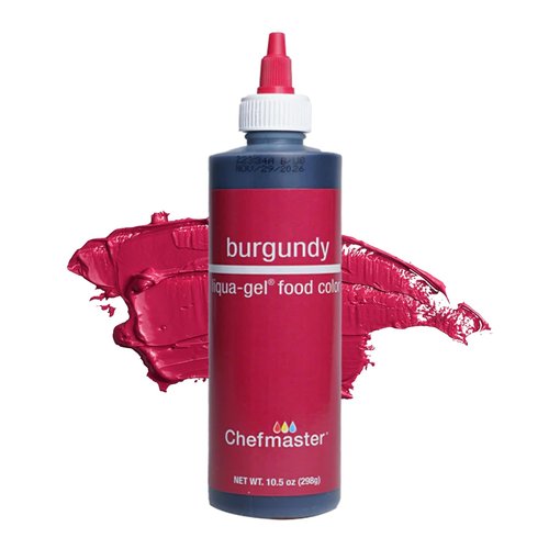 Chefmaster Burgundy Liqua-Gel Food Coloring - Vibrant, Professional-Grade Dye for Icing & Frosting | 10.5 oz