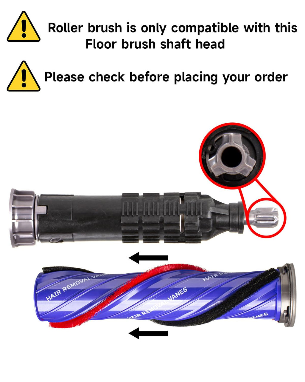 Upgraded Version Anti-Tangle For Dyson Roller Brush Replacement For V10 SV12 SV27 - For Dyson Brush Replacement, Prevent hair tangles, Part Number 968266-02