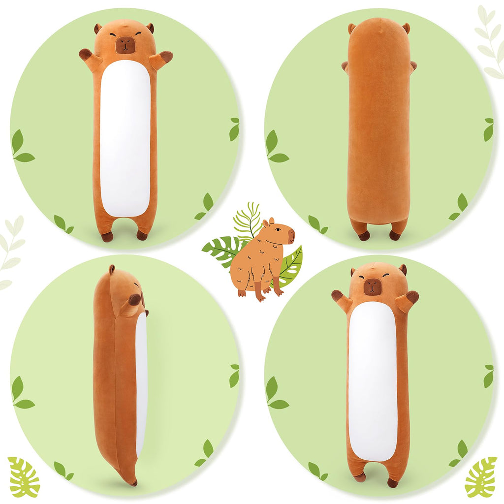 Sprinqdawin Large Capybara Stuffed Animal,33.5” Long Capybara Plush,Cute Plushies Animal Body Pillow,Kawaii Big Plush Toy Animals Gifts,Animals Sleeping Hug Pillow for Kids Adults Birthday