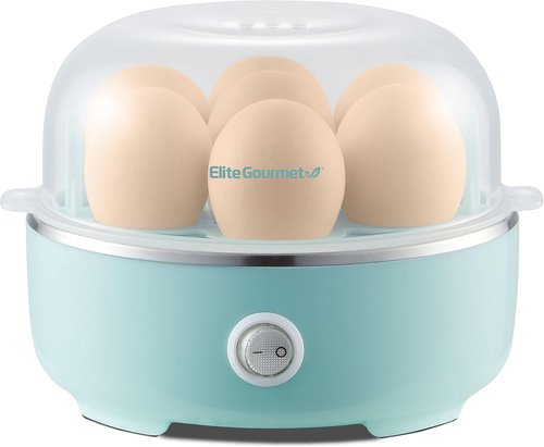 Elite Gourmet Easy Egg Cooker - Electric 7-Egg Capacity with Auto Shut-Off | Retro Mint Color