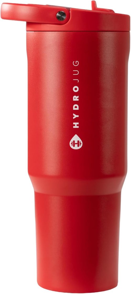 HydroJug Sport - 32oz Stainless Steel Tumbler with Straw | Vacuum Insulated & Leakproof, Ergonomic Design