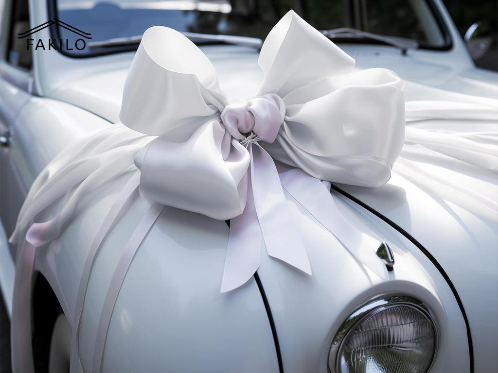 White Satin Ribbon - 4 Inch Double Face for Gift Wrapping & Wedding Decor | 10 Yards