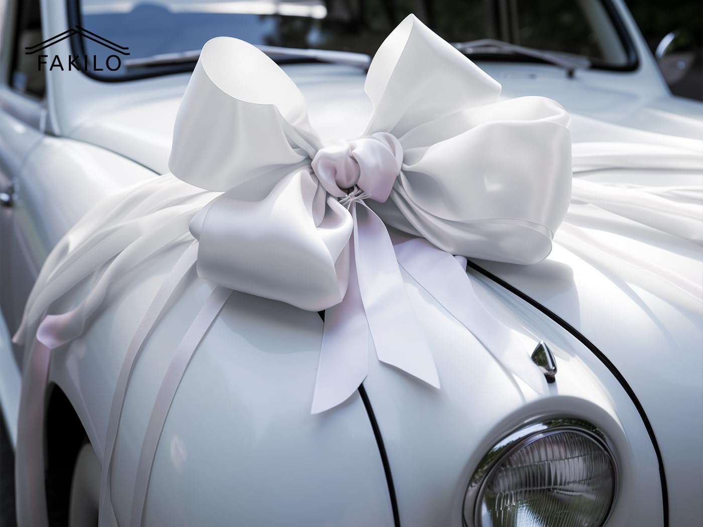 White Satin Ribbon - 4 Inch Double Face for Gift Wrapping & Wedding Decor | 10 Yards