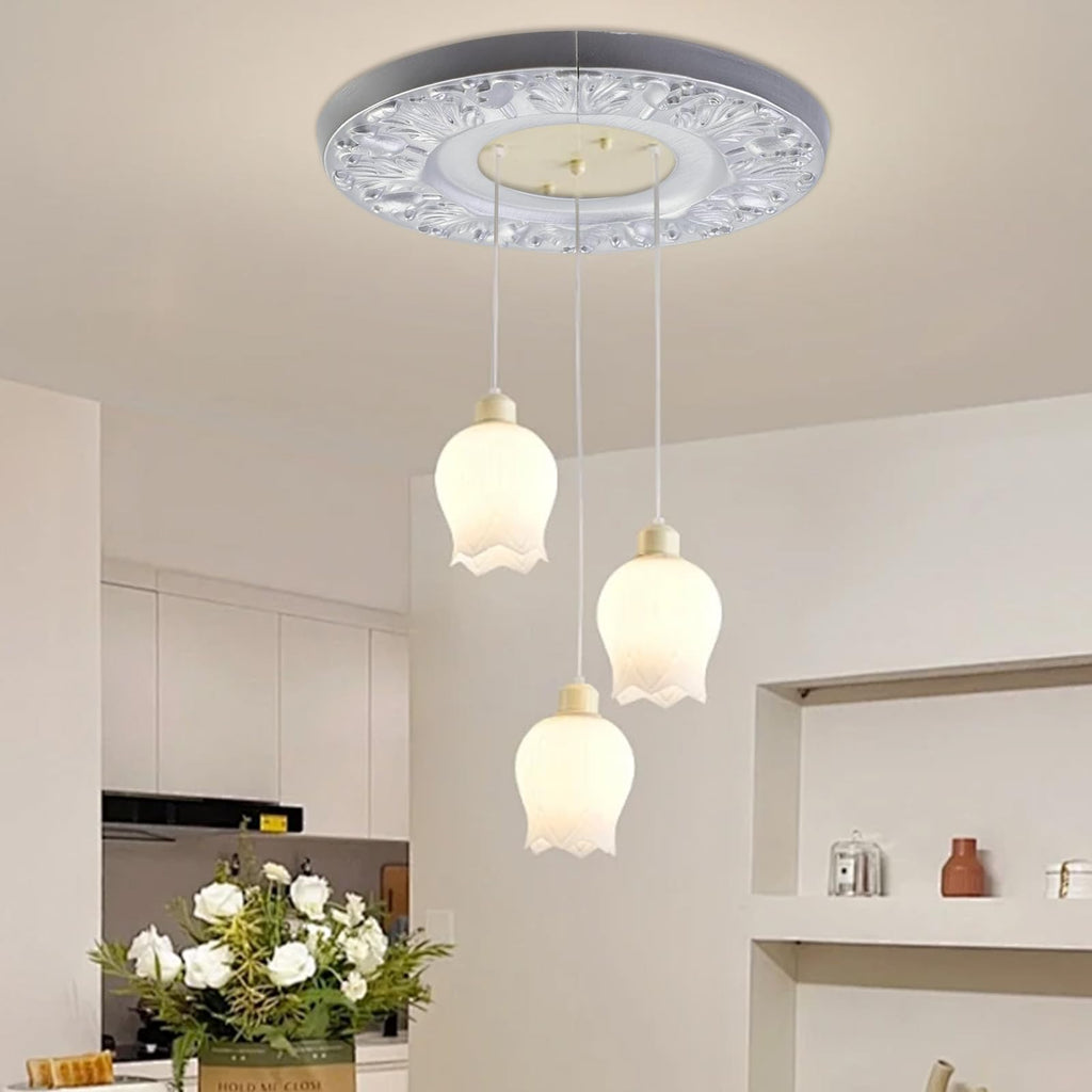 Pufguy Split Ceiling Medallion,2 Pcs Polyurethane Ceiling Medallion,Round Decorative Ceiling Fan Medallions,10"OD x 4.3"ID,Bright Silver
