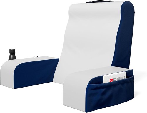 Kolbs Wedge Reading Pillow - Plush Backrest Cushion with Arms for Comfort | 19" Blue Bed Chair