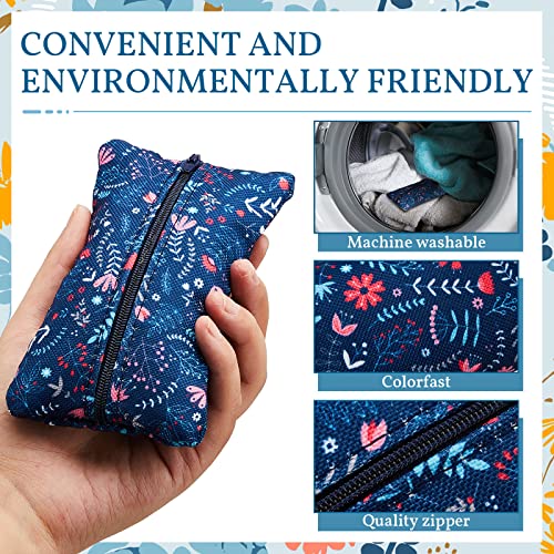 Floral Travel Tissue Holder - 5 Pack Reusable Pouches with Zipper