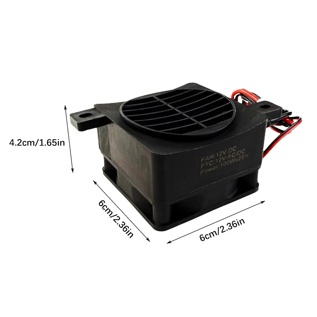 PTC Car Fan Air Heater, 12V 100W Constant Temperature Heaters with Ceramics Fast Heating, Air Dehumidification Fan Heater for Small Room Space Heater Air Conditioning Appliances