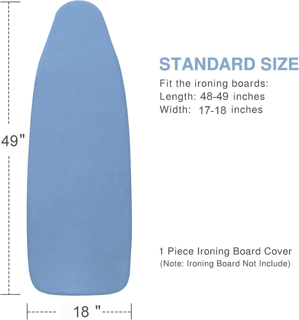 VividPaw Ironing Board Cover - Extra Wide Silicone Coated Pad with Thick Padding | 18" x 49" - Blue