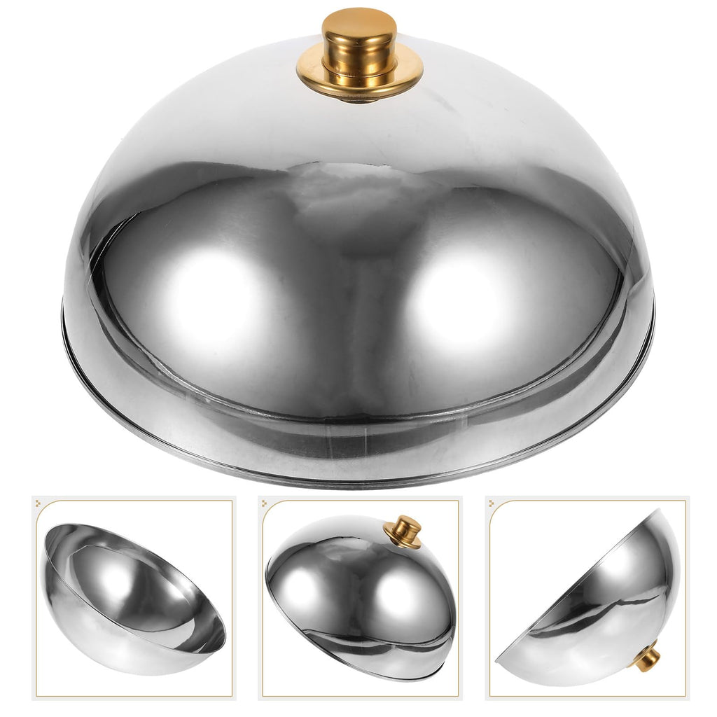 Yardwe Stainless Steel Food Cover Dome 12.59In Round Plate Cover for Home Restaurant Outdoor Use Heat Retention and Food Freshness