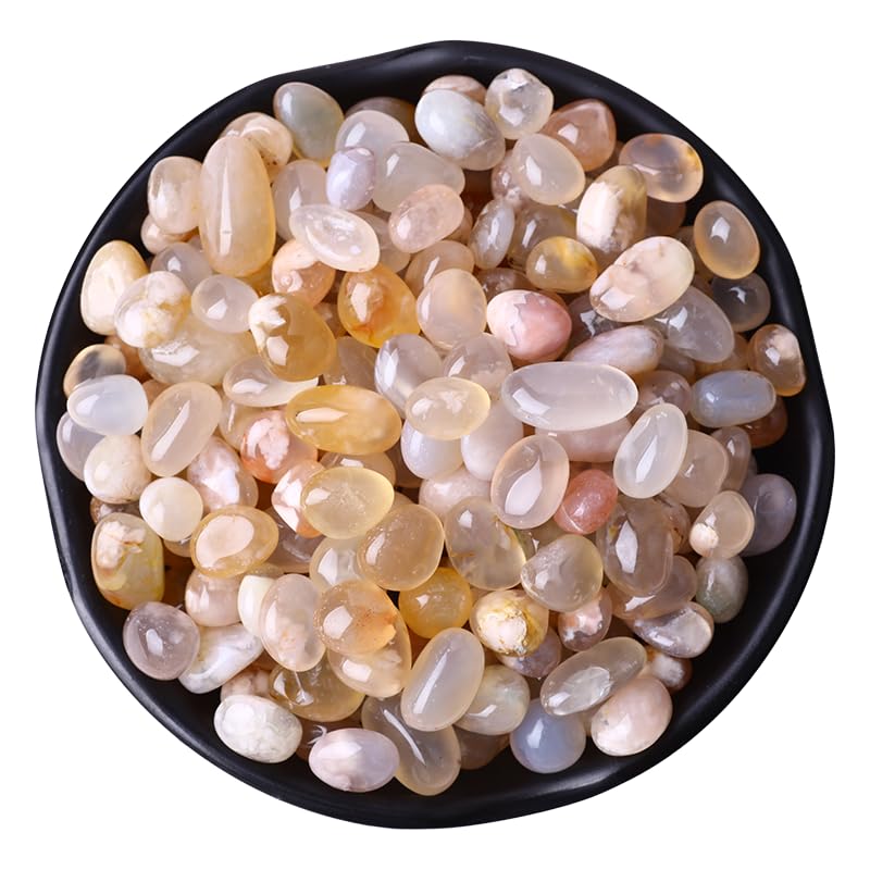 Natural Polished Cherry Agate Tumbled Stones 10oz Gemstones for Home Decor and Energy Healing