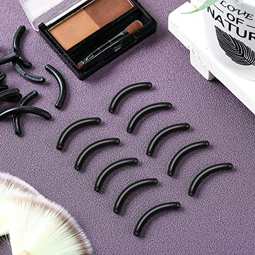 Mudder 80 Pieces Eyelash Curler Refills Silicone Rubber Replacement Pads Black