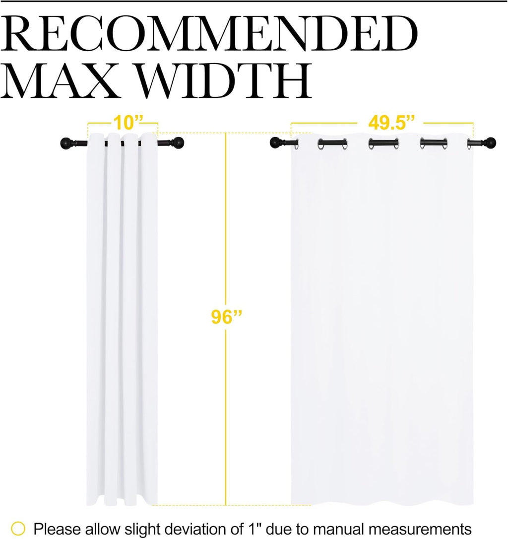 NICETOWN White Sliding Door Curtains - 55" x 96", 2-Piece Grommet Panels for Modern Sunlight Blocking