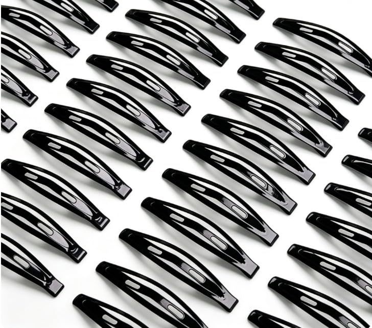Black Metal Snap Hair Clips 24 Pcs - 2.16 Inch No-Slip Hair Barrettes