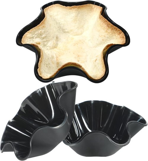 Koluti Tortilla Bowl Maker - Nonstick Silicone Taco Salad Shell Pan | 3 Pack, Oven & Microwave Safe, Black