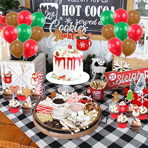 Christmas Cookies and Cocoa Party Decorations Set Banner Balloons Toppers