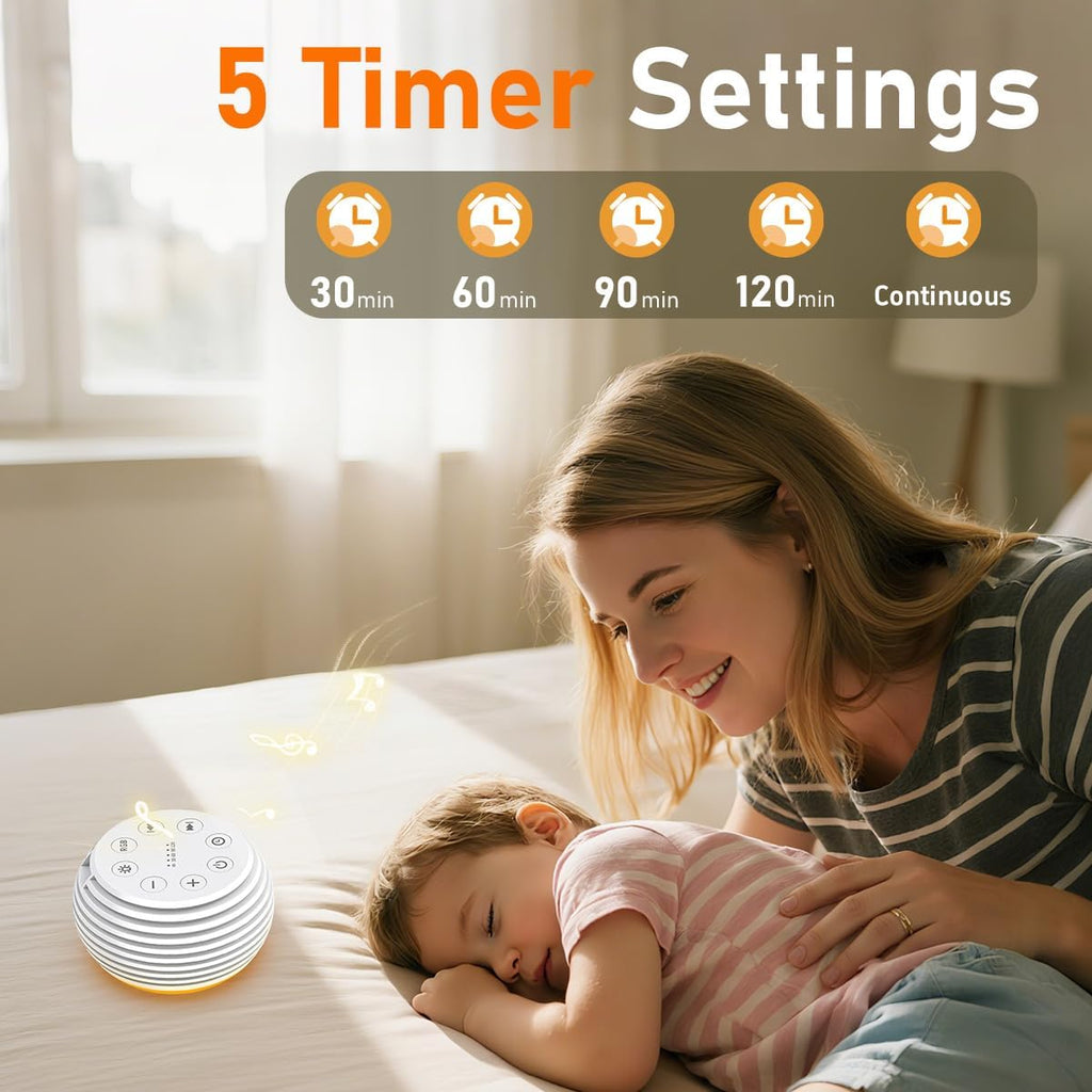 SleeZOO Portable Sound Machine - 30 Soothing Sounds, 32 Volume Levels, Rechargeable for Home & Travel